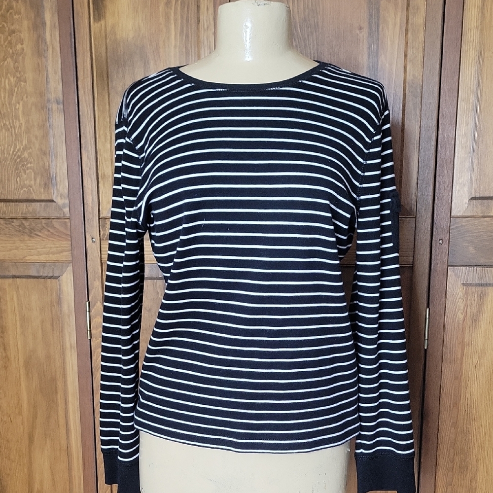 Chaps Long Sleeve Striped Top Sz XL